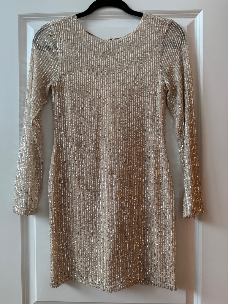 Nwt Abercrombie & Fitch Long-Sleeve Sequin Mini Dress